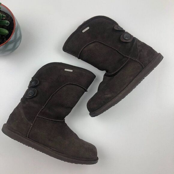 Emu Charlotte Sheepskin Lining Brown Suede Boots - Picture 1 of 13